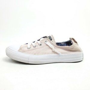 Converse Womens 8 Shoes Chuck Taylor All Star Shoreline Slip On Canvas Pink